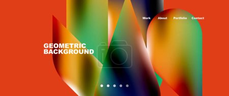 Photo for Glassmorphism landing page background template. Colorful glass shapes with metallic effect abstract composition for wallpaper, banner, background - Royalty Free Image