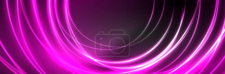 Photo for Blue neon glowing lines, magic energy space light concept, abstract background wallpaper design - Royalty Free Image