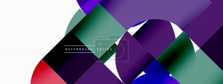 Illustration for Beautiful abstract background. Circles, triangle shapes, and squares. Minimal geometric template for wallpaper, banner, background or landing - Royalty Free Image