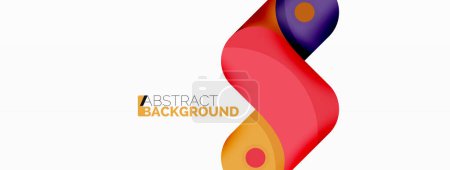 Illustration for Creative geometric wallpaper. Round arrow shape minimal geometric background. Techno business template for wallpaper, banner, background or landing - Royalty Free Image