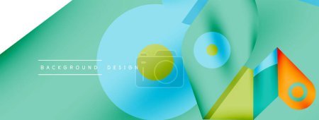 Illustration for Creative bright geometric wallpaper. Minimal abstract background. Circles lines shapes composition vector illustration for wallpaper banner background or landing page - Royalty Free Image