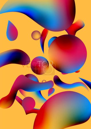 Téléchargez les illustrations : Fluid water drop shape composition abstract background. Vector illustration for banner background or landing page - en licence libre de droit