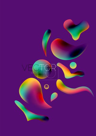 Ilustración de Fluid water drop shape composition abstract background. Vector illustration for banner background or landing page - Imagen libre de derechos