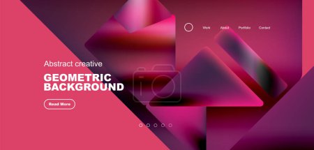 Illustration for Triangles with fluid colors geometric abstract background. Techno or business concept, pattern for wallpaper, banner, background, landing page - Royalty Free Image