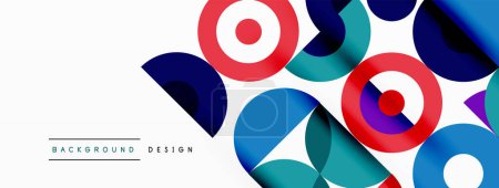 Ilustración de Fondo abstracto círculo colorido. Plantilla para papel pintado, banner, presentación, fondo o página de destino de diseño web - Imagen libre de derechos