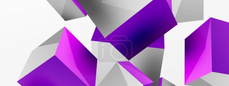 Photo for 3d vector abstract background. Flying cubes composition. Trendy techno business template for wallpaper, banner, background or landing - Royalty Free Image
