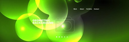 Illustration for Neon glowing bubbles, circles magic energy space light concept, abstract background wallpaper design - Royalty Free Image