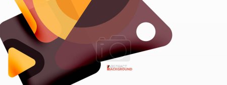 Illustration for Primitive geometric shapes - line, triangle, square and circle composition. Vector geometric minimal abstract background for wallpaper, banner, background, landing page - Royalty Free Image