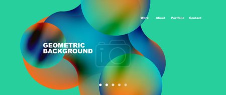 Illustration for Liquid shapes with flowing gradient colors. Round elements and circles. Vector illustration for wallpaper, banner, background, leaflet, catalog, cover, flyer - Royalty Free Image