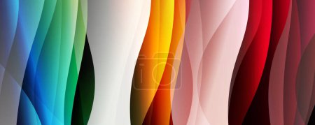 Ilustración de Líneas de onda fluida con fondo abstracto de degradado de color fluido de moda. Página web para sitio web o fondo de pantalla de aplicación móvil - Imagen libre de derechos