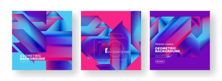 Photo for Set of abstract backgrounds. Overlapping geometric elements composition. Vector Illustration For Wallpaper, Banner, Background, Card, Book Illustration, landing page - Royalty Free Image