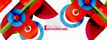 Illustration for Creative geometric wallpaper. Minimal geometric background with round shapes. Trendy techno business template for wallpaper, banner, background or landing - Royalty Free Image