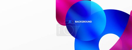 Illustration for Metallic shiny geometric surfaces, round shapes and circles. Digital web futuristic template for wallpaper, banner, background, card, book Illustration, landing page - Royalty Free Image