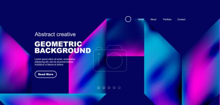 Photo for Triangles with fluid gradients, abstract landing page background. Minimal shapes composition for wallpaper, banner, background, leaflet, catalog, cover, flyer - Royalty Free Image