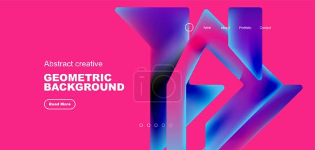 Illustration for Triangles with fluid colors geometric abstract background. Techno or business concept, pattern for wallpaper, banner, background, landing page - Royalty Free Image