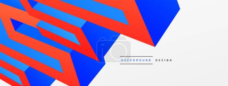 Illustration for 3d line geometric creative abstract background. Trendy techno business template for wallpaper, banner, background or landing - Royalty Free Image
