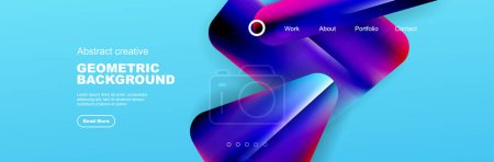 Illustration for Geometric shapes composition geometric abstract background. 3D shadow effects and fluid gradients. Modern overlapping forms - Royalty Free Image