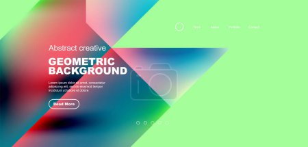 Photo for Fluid gradient geometric triangles, abstract landing page background. Minimal shapes composition for wallpaper, banner, background, leaflet, catalog, cover, flyer - Royalty Free Image