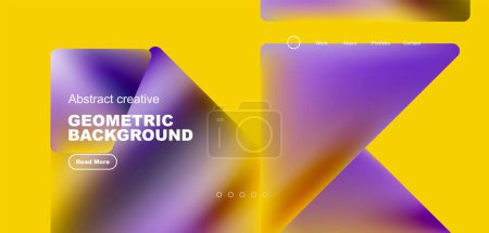 Photo for Triangles with fluid colors geometric abstract background. Techno or business concept, pattern for wallpaper, banner, background, landing page - Royalty Free Image