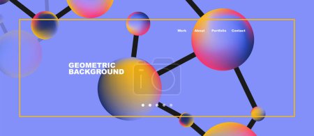 Illustration for Line points connections geometric abstract background - Royalty Free Image