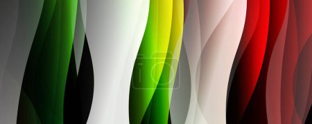 Illustration for Fluid color gradients with dynamic wave line effect. Vector Illustration For Wallpaper, Banner, Background, Card, Book Illustration, landing page - Royalty Free Image