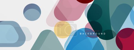 Illustration for Color bubbles and rounded geometric shapes on white. Vector geometric minimal abstract background for wallpaper, banner, background, landing page - Royalty Free Image