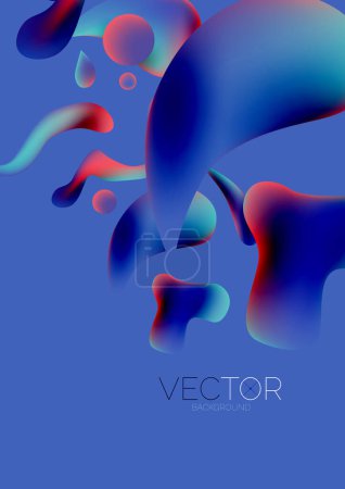 Illustration for Fluid water drop shape composition abstract background. Vector illustration for banner background or landing page - Royalty Free Image