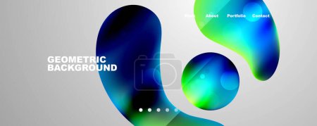 Illustration for Geometric flowing shapes abstract background. Vector Illustration For Wallpaper, Banner, Background, Card, Book Illustration, landing page - Royalty Free Image