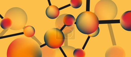Photo for Line points connections geometric landing page background. Fluid circles and spheres with liquid gradients. Vector Illustration For Wallpaper, Banner, Background, Card, Book Illustration, landing page - Royalty Free Image
