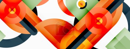 Illustration for Creative geometric wallpaper. Minimal abstract background. Bright color geometric shapes on white backdrop. Business template for wallpaper, banner, background or landing - Royalty Free Image