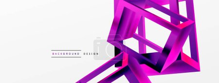 Foto de 3D cube shapes vector geometric background. Trendy techno business template for wallpaper, banner, background or landing - Imagen libre de derechos