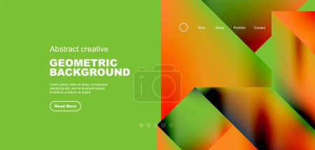 Illustration for Triangles with fluid gradients, abstract landing page background. Minimal shapes composition for wallpaper, banner, background, leaflet, catalog, cover, flyer - Royalty Free Image