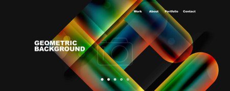 Illustration for Abstract background - squares and lines composition created with lights and shadows. Technology or business digital template - Royalty Free Image