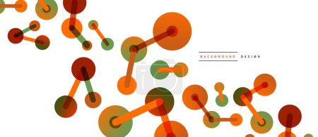 Illustration for Abstract background. Round dots connected by lines. Trendy techno business template for wallpaper, banner, background or landing - Royalty Free Image