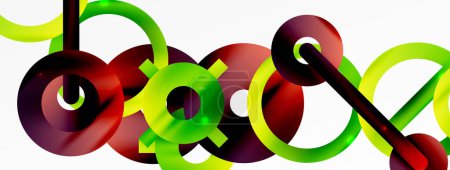 Ilustración de Fondo abstracto geométrico mínimo. Diseño de círculos, líneas y formas redondas. Plantilla de negocio de techno de moda para papel pintado, banner, fondo o aterrizaje - Imagen libre de derechos