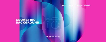 Photo for Circle, round elements and lines geometric abstract background. Vector Illustration For Wallpaper, Banner, Background, Card, Book Illustration, landing page - Royalty Free Image