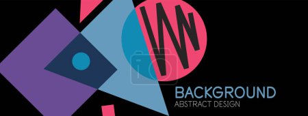 Illustration for Abstract background. Blocks, lines, triangles, circles composition. Techno or business concept for wallpaper, banner, background, landing page - Royalty Free Image