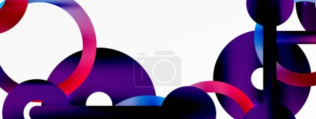 Illustration for Circle composition abstract background. Trendy techno business template for wallpaper, banner, background or landing - Royalty Free Image