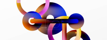 Ilustración de Composición círculo fondo abstracto. Plantilla de negocio de techno de moda para papel pintado, banner, fondo o aterrizaje - Imagen libre de derechos
