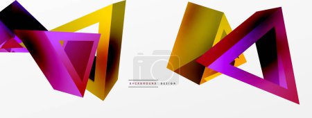 Illustration for 3d triangle abstract background. Basic shape technology or business concept composition. Trendy techno business template for wallpaper, banner, background or landing - Royalty Free Image