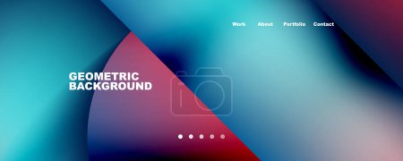 Illustration for Minimal geometric abstract background. Circle and line design. Trendy techno business template for wallpaper, banner, background or landing - Royalty Free Image