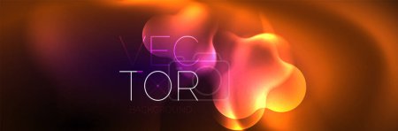 Foto de Glowing neon lights abstract shapes composition. Magic energy concept. Template for wallpaper, banner, background or landing - Imagen libre de derechos