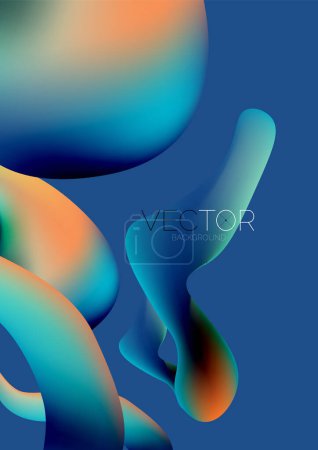 Foto de Fluid water drop shape composition abstract background. Vector illustration for banner background or landing page - Imagen libre de derechos