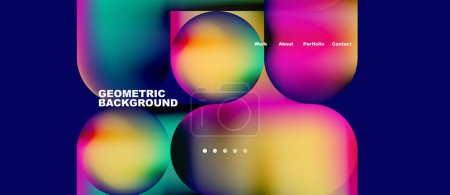 Photo for Round shapes and circles with liquid gradients - Royalty Free Image