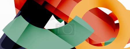 Illustration for Color geometric stripes, lines abstract background. Minimal geometric template for wallpaper, banner, presentation - Royalty Free Image