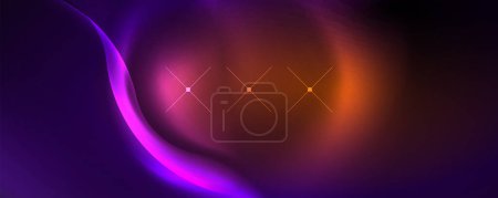 Photo for Neon glowing waves, magic energy space light concept, abstract background wallpaper design - Royalty Free Image