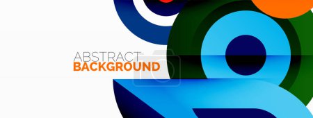Illustration for Abstract round shapes background. Minimalist decoration. Geometric background with circles and rings - Royalty Free Image