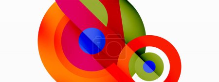 Illustration for Rings and circles geometric abstract background for wallpaper, banner, backdrop - Royalty Free Image