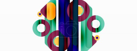 Illustration for Creative geometric wallpaper. Minimal lines and circles background - Royalty Free Image