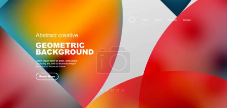 Illustration for Abstract circles and lines geometric minimal trendy background. Business or technology design for wallpaper, banner, background, landing page, wall art, invitation, prints - Royalty Free Image